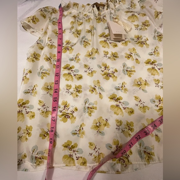 NWT: Doen Gold Frolicking Floral Silk Blend Blouse Size M - Picture 9 of 11